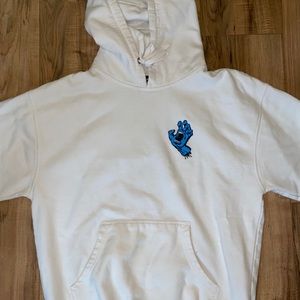 santa cruz skateboards white screaming hand hoodie